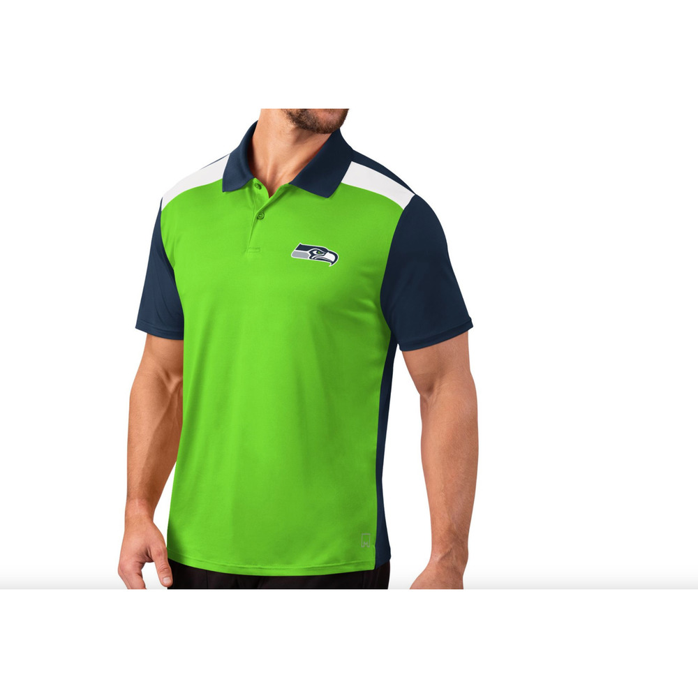 MSX by Michael Strahan for NFL Short Sleeve Men's Polo Seahawks Medium Size